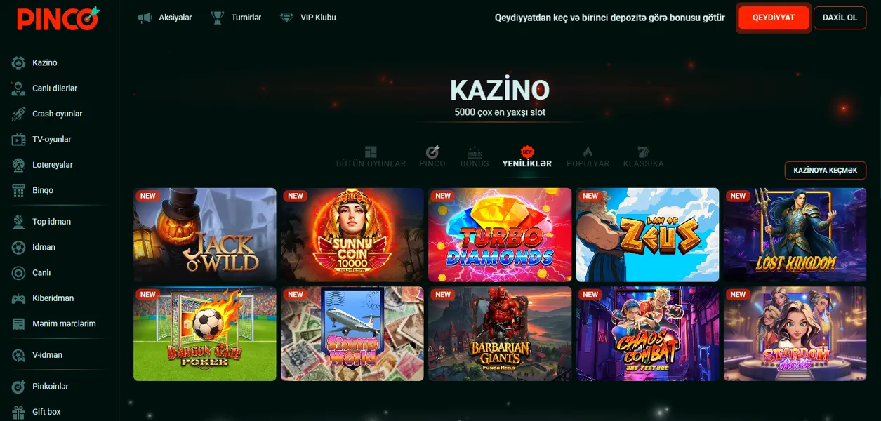 Pinco slotlar və klassik slotlar